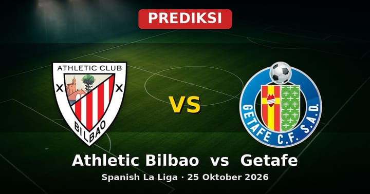 Prediksi Athletic Bilbao vs Getafe La Liga 25 Oktober 2026